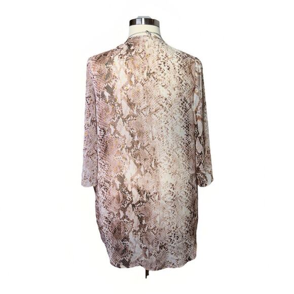 Maurices Kimono Open Cardigan Rose Gold Snake Print Women’s Size L/XL - Picture 3 of 9